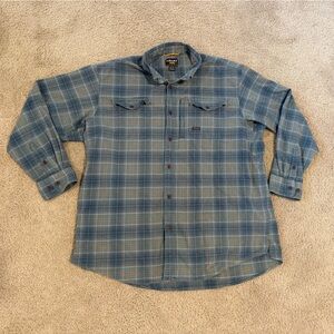 Ariat Rebar Blue and Orange Plaid Flannel Shirt. Men’s XXL
